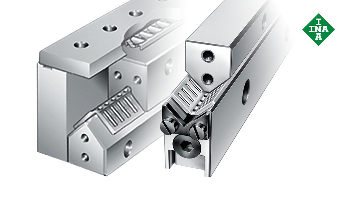 Schaeffler lineáris vezetékek: ML/V vezetéksínek beállító ékkel és prizmás sík kosárral